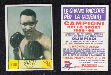 BOXING CARD - PANINI - CAMPIONI SPORT 1968/69 - CURTIS COKES - 309 - NEAR MINT
