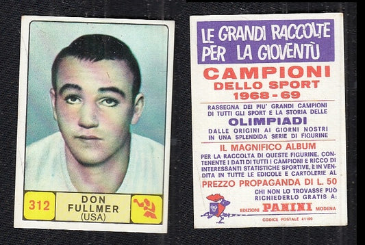 BOXING CARD - PANINI - CAMPIONI SPORT 1968/69 - DON FULLMER - 312 - MINT
