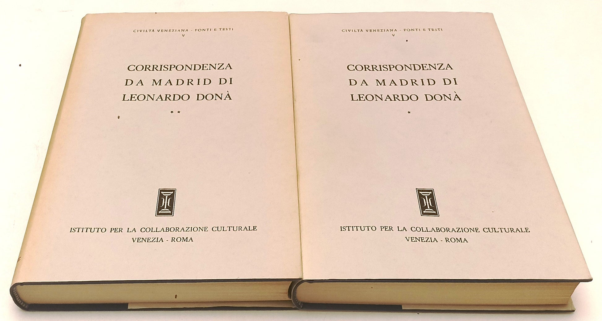 LS- CORRISPONDENZA DA MADRID DI LEONARDO DONA' 2 VOLUMI - 1963 - CS - YFS865