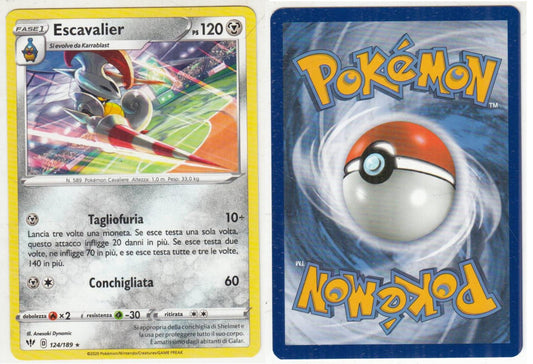 POKEMON CARD CARTA - ESCAVALIER 124/189 RARA - ITA - CRD004