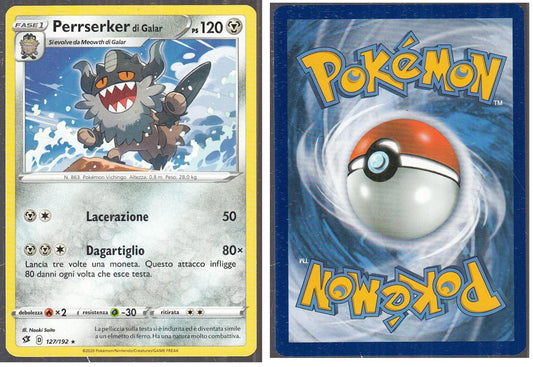 POKEMON CARD CARTA - PERRSERKER DI GALAR 127/192 RARA - ITA - CRD009