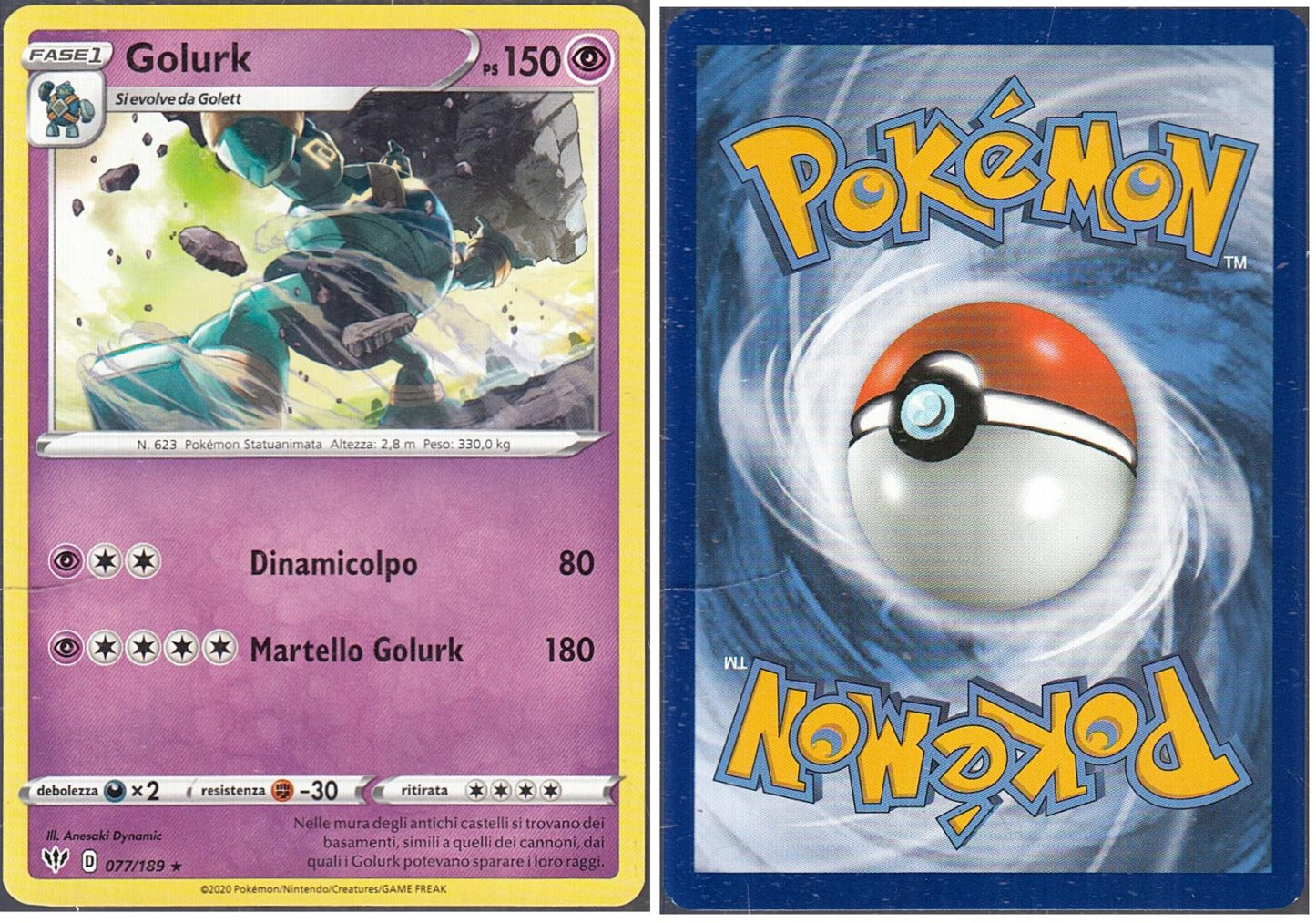 POKEMON CARD CARTA - GOLURK 77/189 RARA - ITA - CRD015
