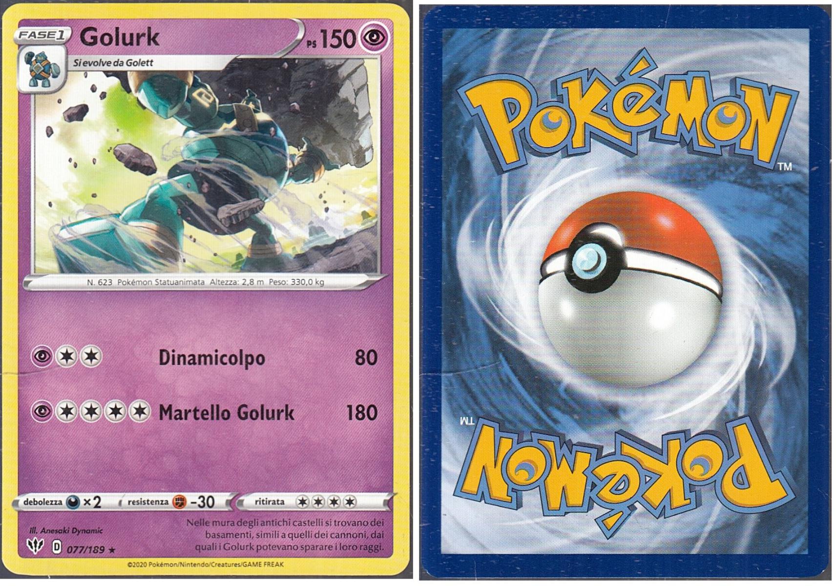 POKEMON CARD CARTA - GOLURK 77/189 RARA - ITA - CRD015