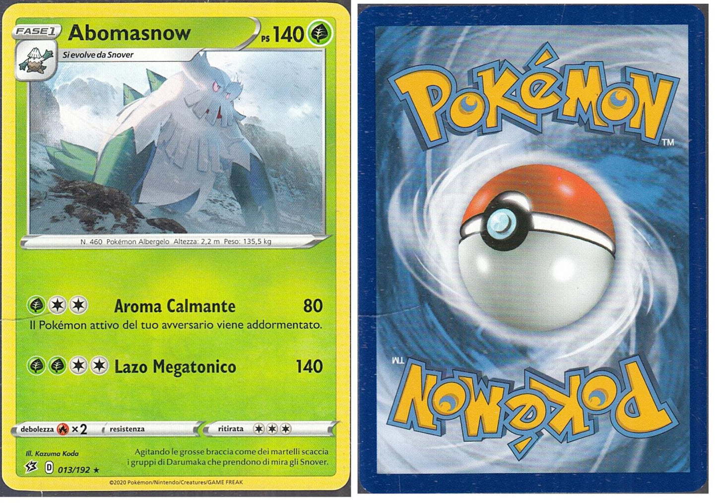 POKEMON CARD CARTA - ABOMASNOW 13/192 RARA - ITA - CRD019