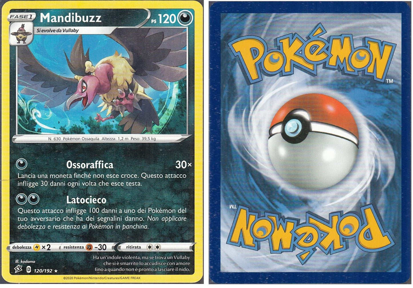 POKEMON CARD CARTA - MANDIBUZZ 120/192 RARA - ITA - CRD020