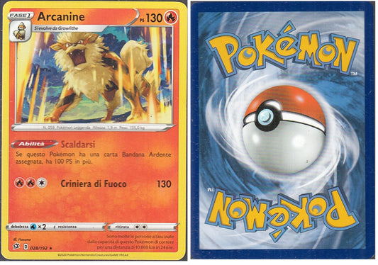 POKEMON CARD CARTA - ARCANINE 28/192 RARA - ITA - CRD022
