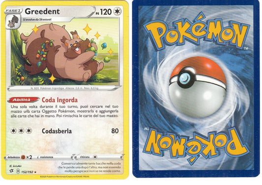 POKEMON CARD CARTA - GREEDENT 152/192 RARA - ITA - CRD028
