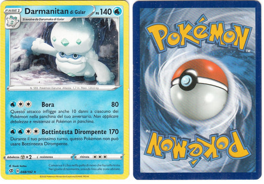 POKEMON CARD CARTA - DARMANITAN 48/192 RARA - ITA - CRD029