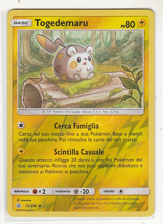 POKEMON CARD CARTA - TOGEDEMARU 73/236 REVERSE HOLO NON COMUNE - ITA - CRD054