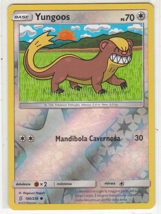 POKEMON CARD CARTA - YUNGOOS 180/236 REVERSE HOLO COMUNE - ITA - CRD062