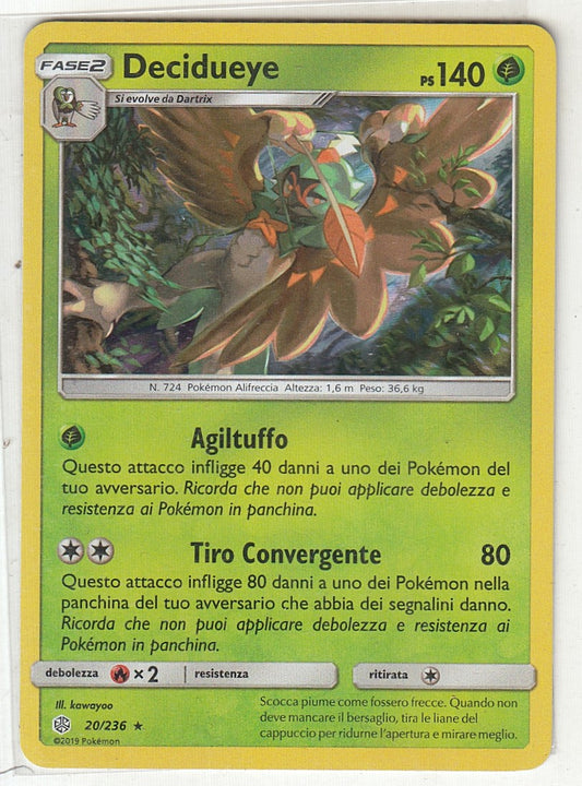 POKEMON CARD CARTA - DECIDUEYE 20/236 HOLO RARA - ITA - CRD066