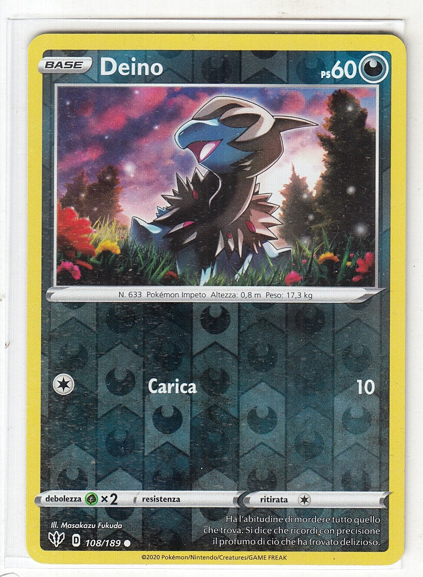 POKEMON CARD CARTA - DEINO 108/189 REVERSE HOLO COMUNE - ITA - CRD075
