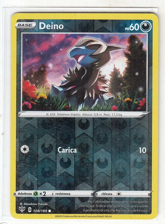 POKEMON CARD CARTA - DEINO 108/189 REVERSE HOLO COMUNE - ITA - CRD075