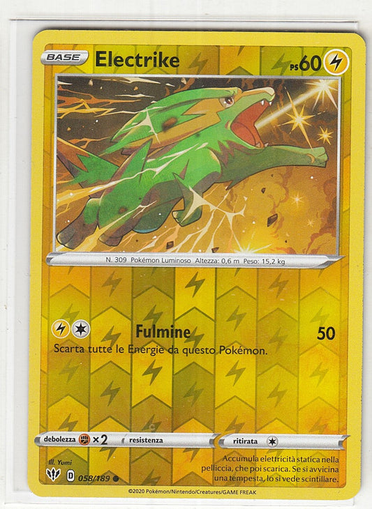 POKEMON CARD CARTA - ELECTRIKE 58/189 REVERSE HOLO COMUNE - ITA - CRD076