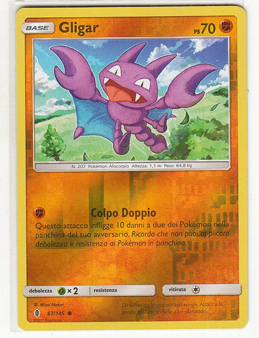 POKEMON CARD CARTA - GLIGAR 67/145 REVERSE HOLO COMUNE - ITA - CRD086