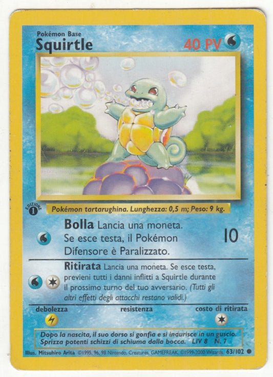 POKEMON CARD CARTA - SQUIRTLE 63/102 COMUNE - ITA - CRD096