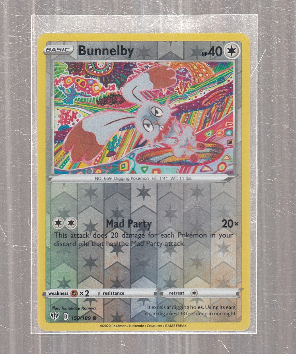 POKEMON CARD CARTA - BUNNELBY 150/189 COMUNE REVERSE HOLO - ITA - CRD099