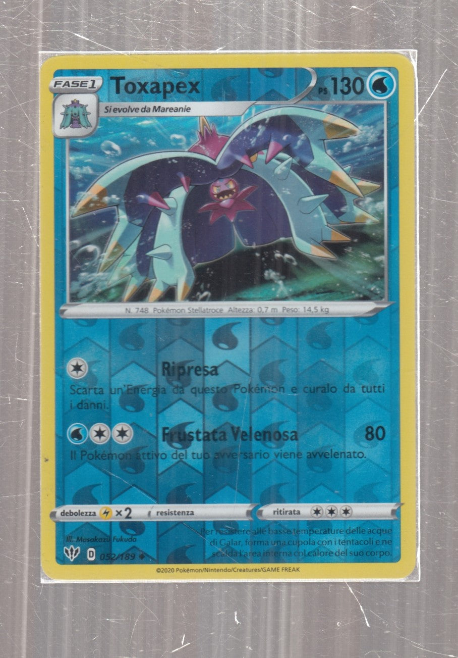 POKEMON CARD CARTA - TOXAPEX 52/189 NON COMUNE REVERSE HOLO - ITA - CRD103
