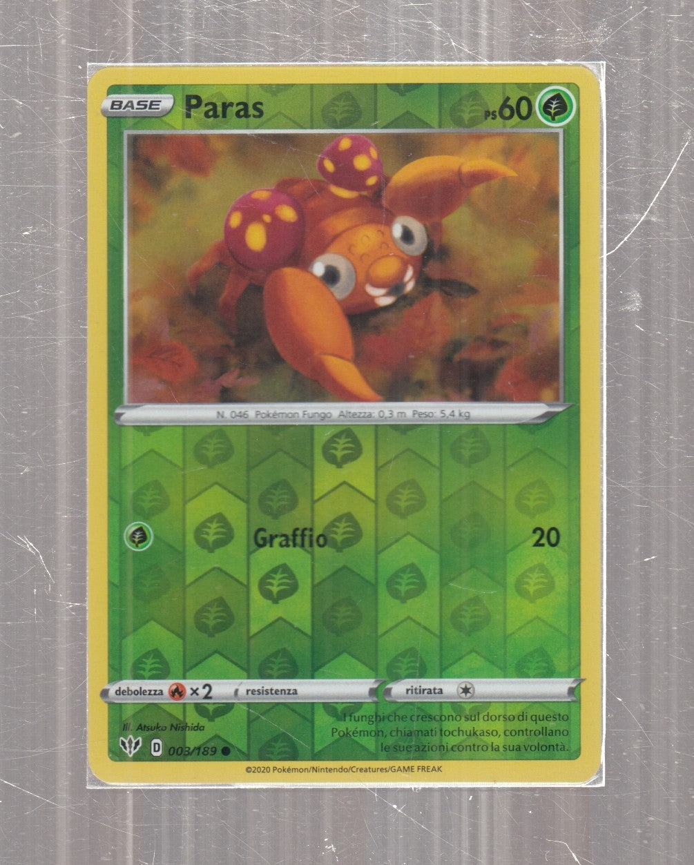 POKEMON CARD CARTA - PARAS 3/189 COMUNE REVERSE HOLO - ITA - CRD106