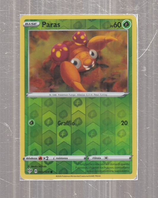 POKEMON CARD CARTA - PARAS 3/189 COMUNE REVERSE HOLO - ITA - CRD106
