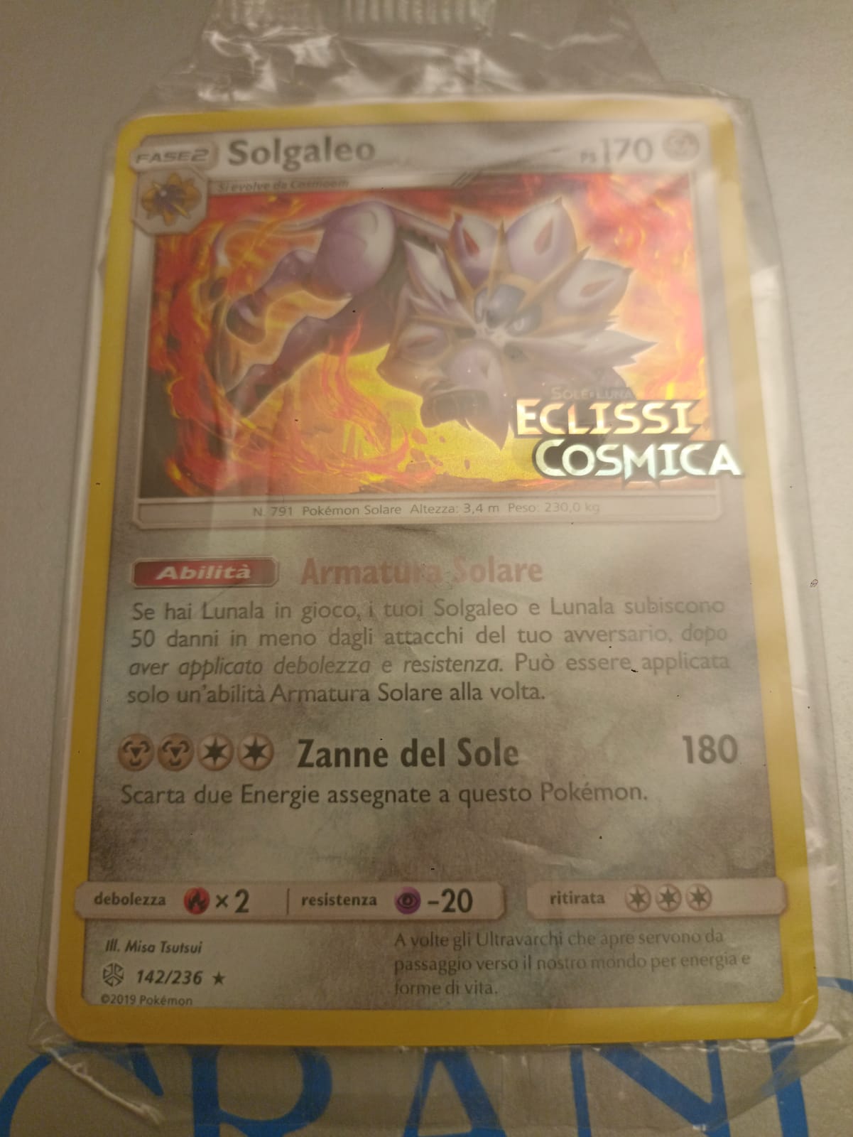 POKEMON CARD CARTA - SOLGALEO 142/236 RARA HOLO BLISTER - ITA - CRD110