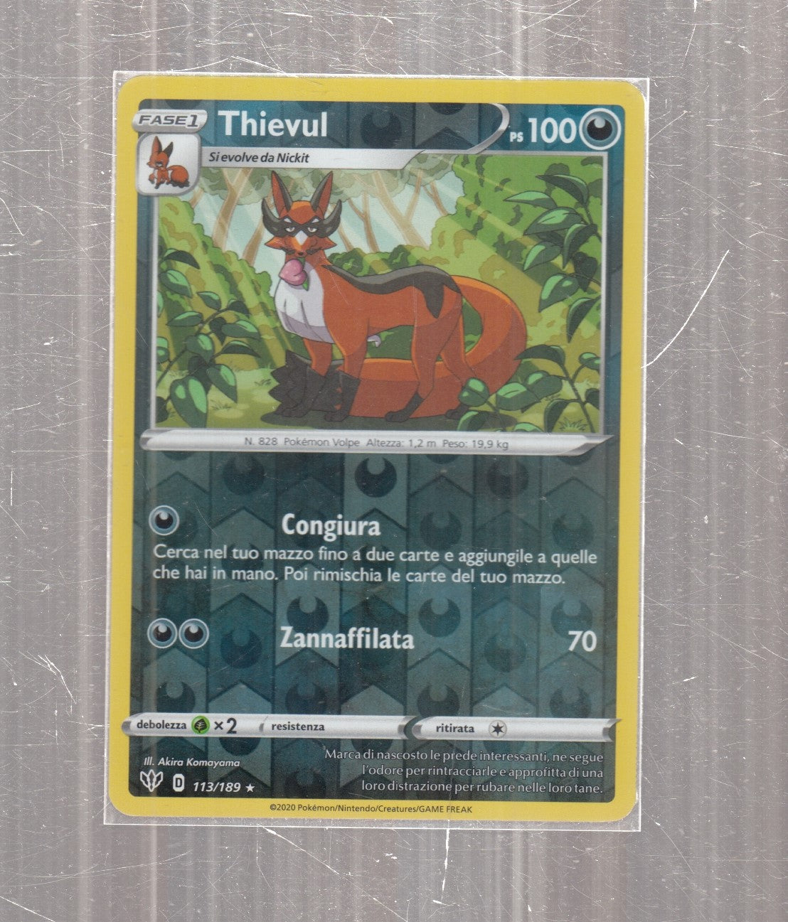 POKEMON CARD CARTA - THIEVUL 113/189 RARA REVERSE HOLO - ITA - CRD111
