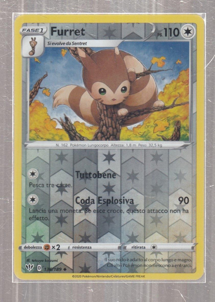 POKEMON CARD CARTA - FURRET 136/189 NON COMUNE REVERSE HOLO - ITA - CRD115