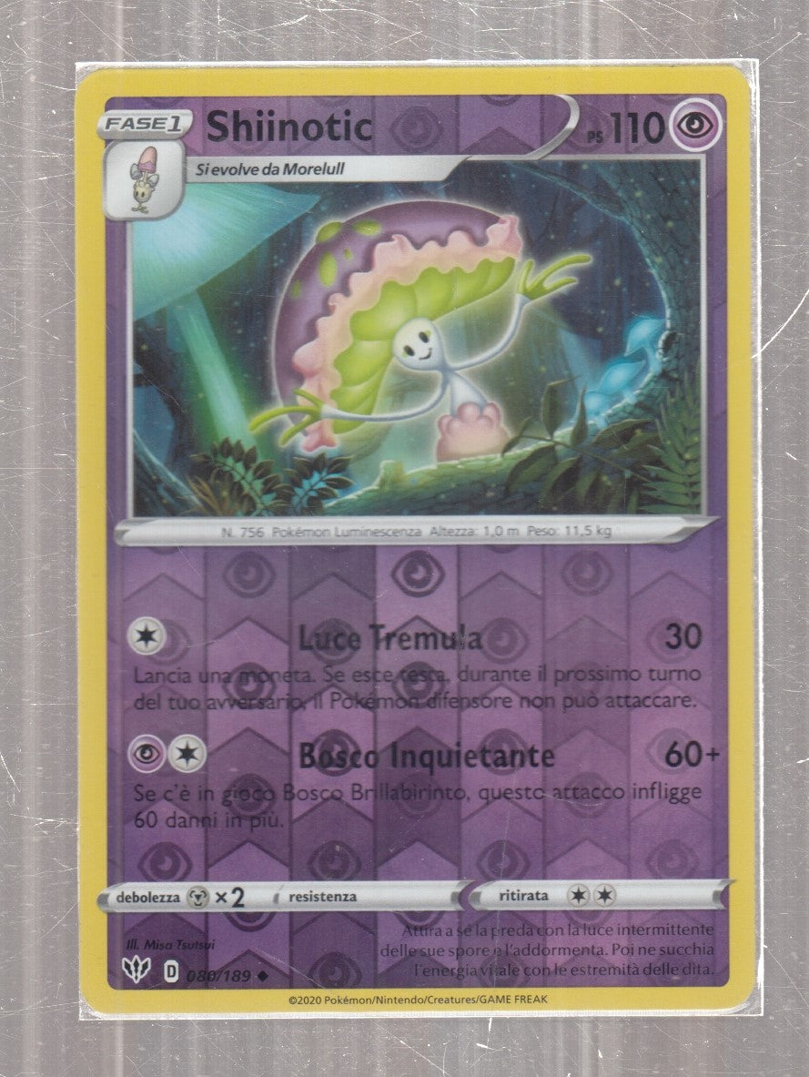 POKEMON CARD CARTA - SHIINOTIC 80/189 NON COMUNE REVERSE HOLO - ITA - CRD118