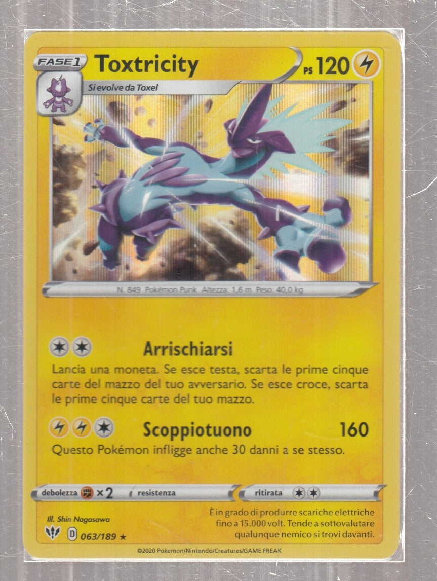 POKEMON CARD CARTA - TOXTRICITY 63/189 RARA HOLO - ITA - CRD120