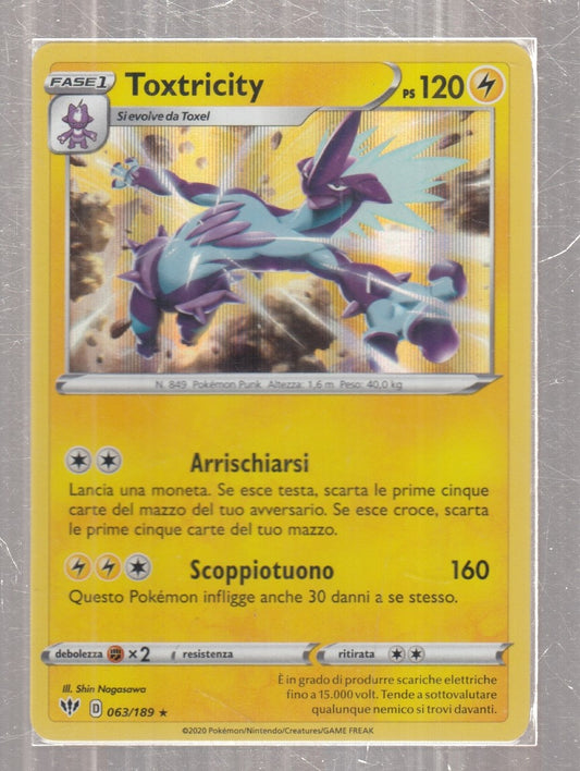 POKEMON CARD CARTA - TOXTRICITY 63/189 RARA HOLO - ITA - CRD120