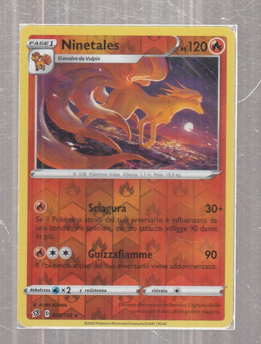 POKEMON CARD CARTA - NINETALES 25/192 RARA REVERSE HOLO - ITA - CRD122