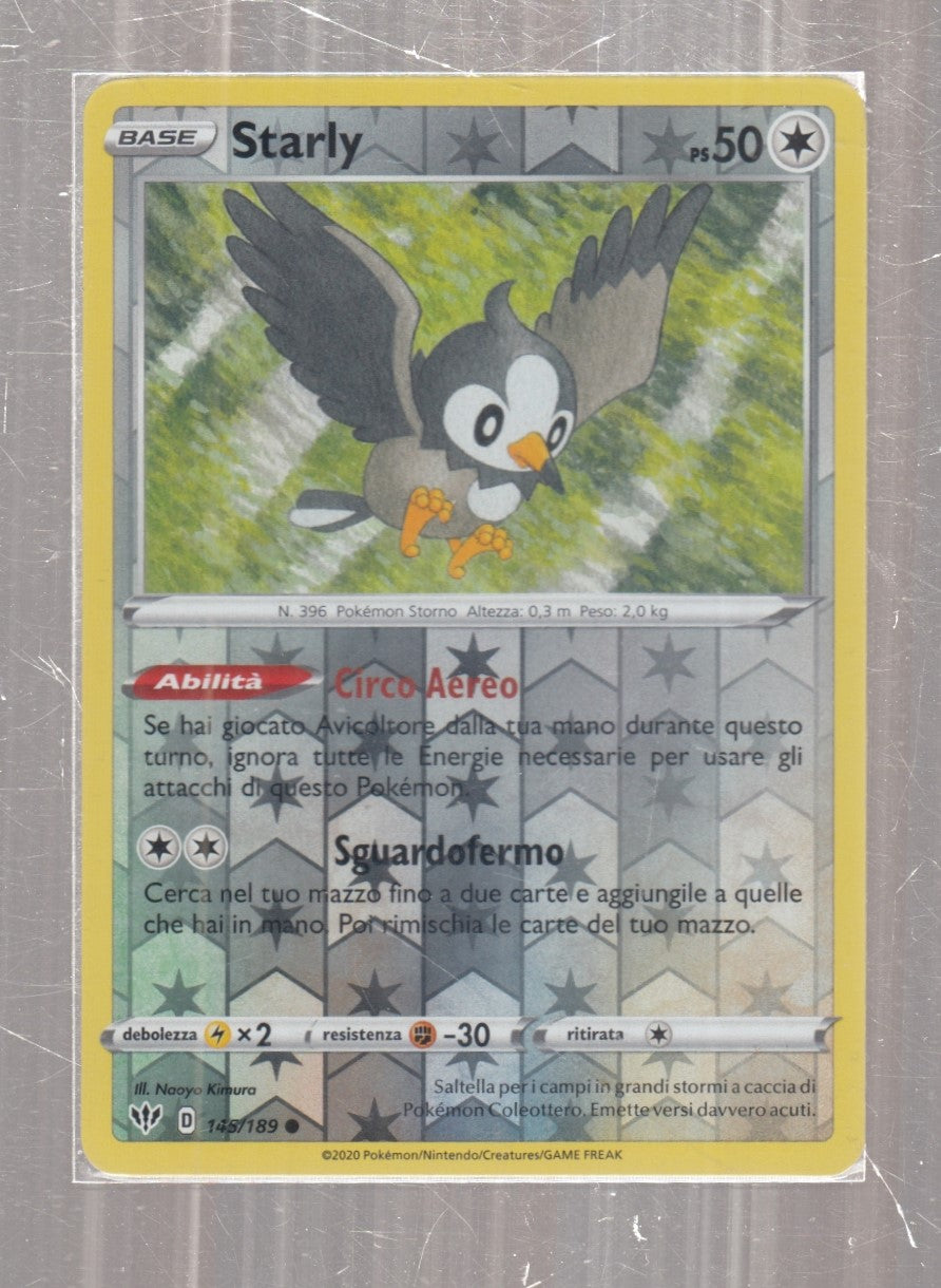 POKEMON CARD CARTA - STARLY 145/189 COMUNE REVERSE HOLO - ITA - CR123