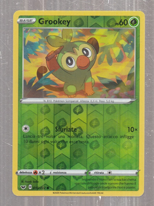 POKEMON CARD CARTA - GROOKEY 10/202 COMUNE REVERSE HOLO - ITA - CRD129