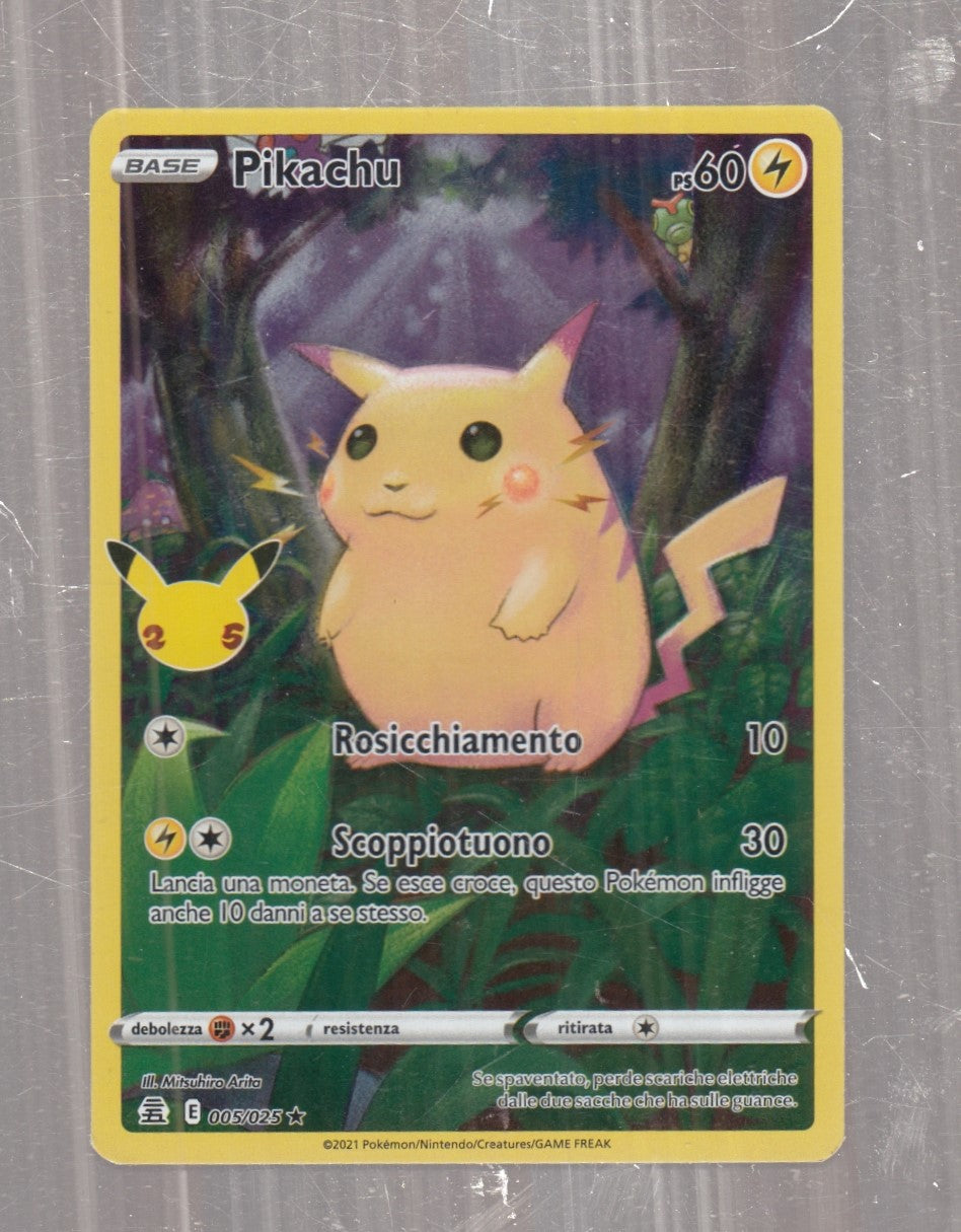 POKEMON CARD CARTA - PIKACHU 5/25 RARA HOLO - ITA - CRD155