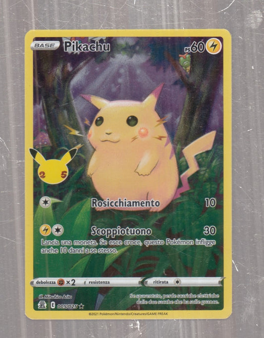POKEMON CARD CARTA - PIKACHU 5/25 RARA HOLO - ITA - CRD155