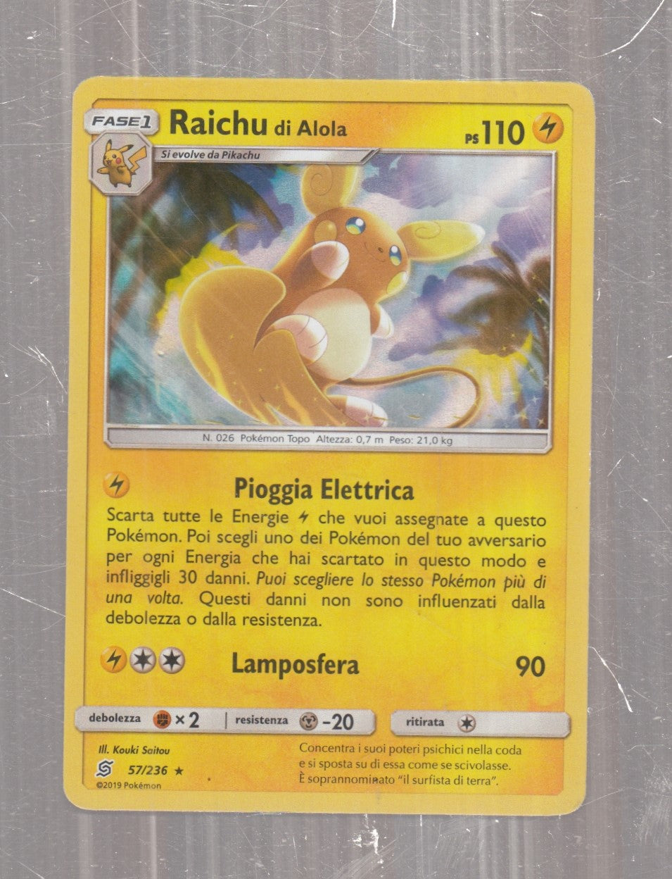 POKEMON CARD CARTA - RAICHU DI ALOLA 57/236 RARA HOLO - ITA - CRD157