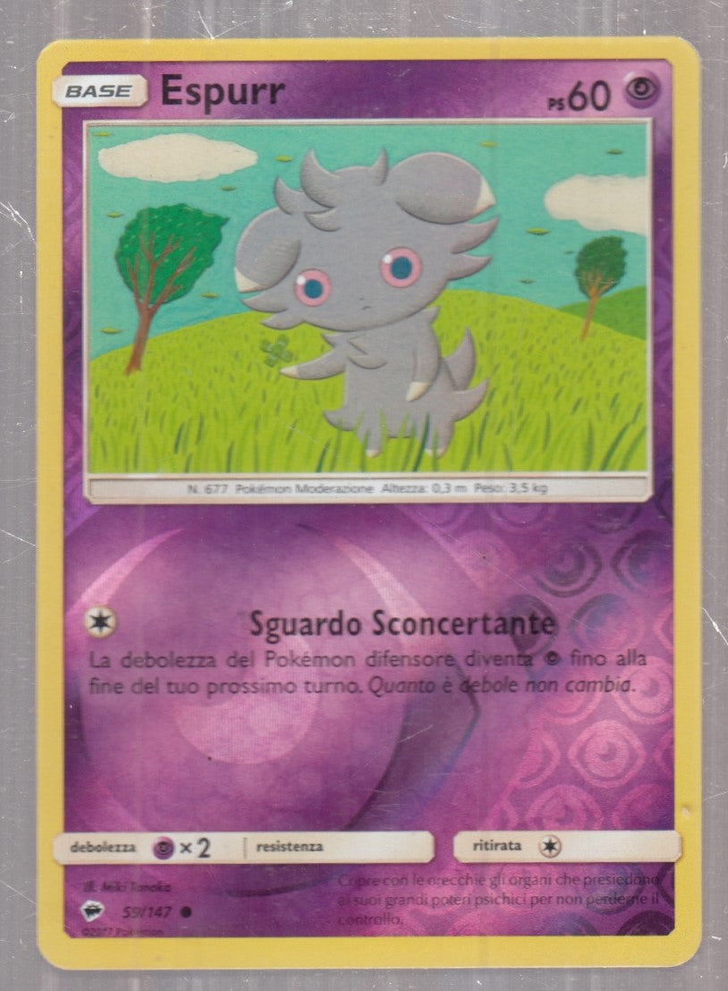 POKEMON CARD CARTA - ESPURR 59/147 REVERSE HOLO COMUNE - ITA - CRD166