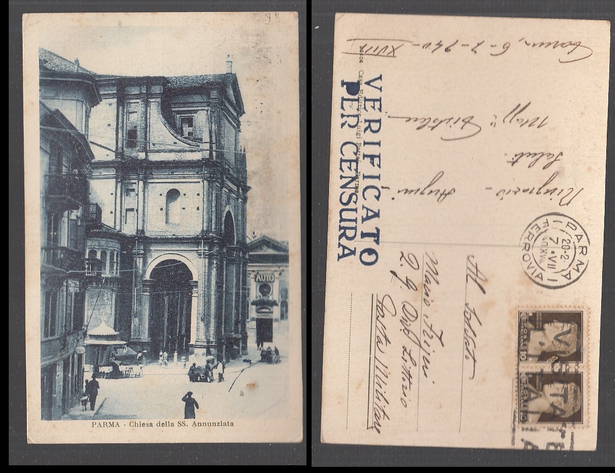 CC- CARTOLINA CITTA' DI PARMA CHIESA DELLA SS. ANNUNZIATA 1942 XVIII - CRT1804