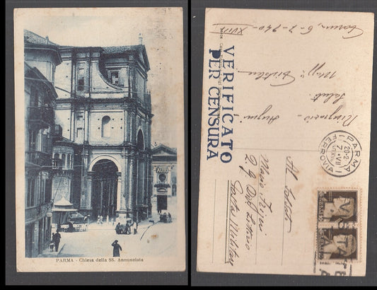 CC- CARTOLINA CITTA' DI PARMA CHIESA DELLA SS. ANNUNZIATA 1942 XVIII - CRT1804