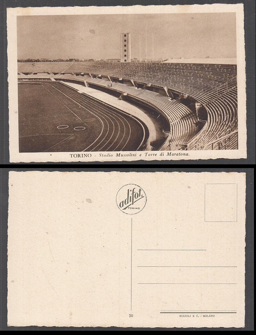 CC- CARTOLINA TORINO STADIO MUSSOLINI TORRE MARATONA 1935 NON VIAGGIATA- CRT1807