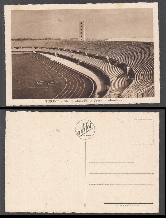 CC- CARTOLINA TORINO STADIO MUSSOLINI TORRE MARATONA 1935 NON VIAGGIATA- CRT1807