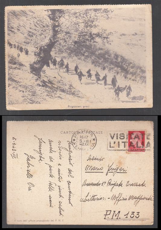 CC- CARTOLINA MILITARE PRIGIONIERI GRECI 1942 VIAGGIATA - CRT1816