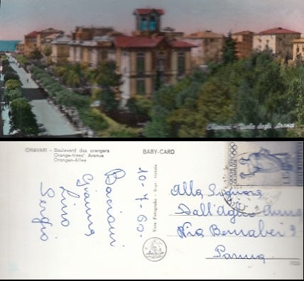 CC- CARTOLINA CHIAVARI VIALE DEGLI ARANCI 1960 GENOVA - CRT1836