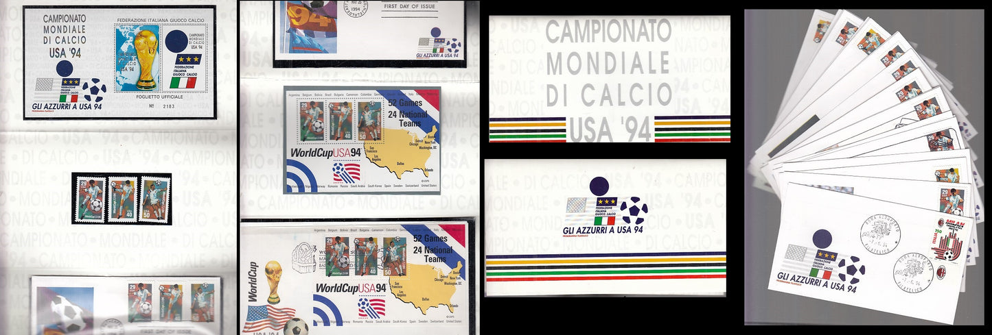 CC- CAMPIONATO MONDIALE CALCIO USA '94 FRANCOBOLLI ANNULLI CARTOLINE- CTR1876
