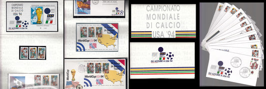 CC- CAMPIONATO MONDIALE CALCIO USA '94 FRANCOBOLLI ANNULLI CARTOLINE- CTR1876