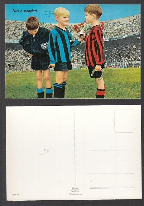 CC- CARTOLINA CALCIO BAMBINI INTER MILAN FIORI E SCONGIURI - CRT1885