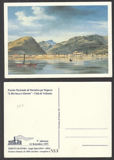 CC- CARTOLINA PREMIO NAZIONALE NARRATIVA RAGAZZI 1995 VEDUTA DI INTRA - CRT1893