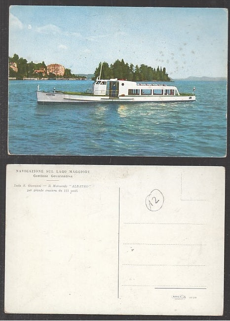 CC- CARTOLINA NAVIGAZIONE LAGO MAGGIORE ISOLA MOTOSCAFO ALBATRO - CRT1906