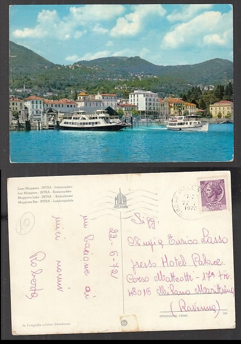 CC- CARTOLINA NAVIGAZIONE LAGO MAGGIORE INTRA IMBARCADERO - CRT1909