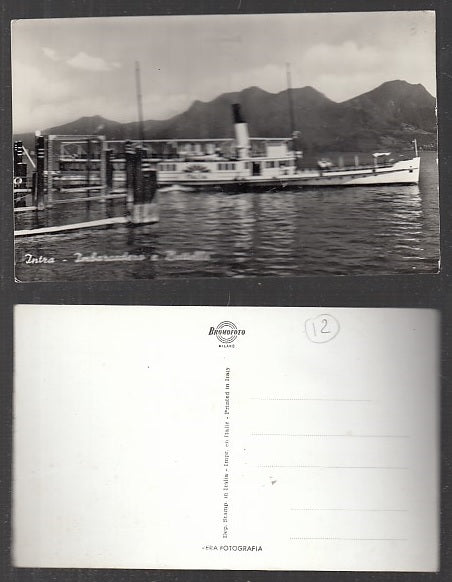 CC- CARTOLINA NAVIGAZIONE LAGO MAGGIORE INTRA IMBARCADERO E BATTELLO - CRT1910